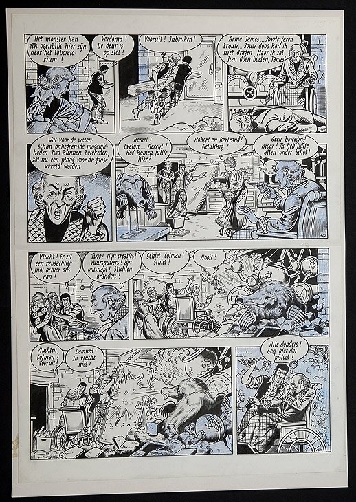 Robert en Bertrand par Willy Vandersteen - Planche originale