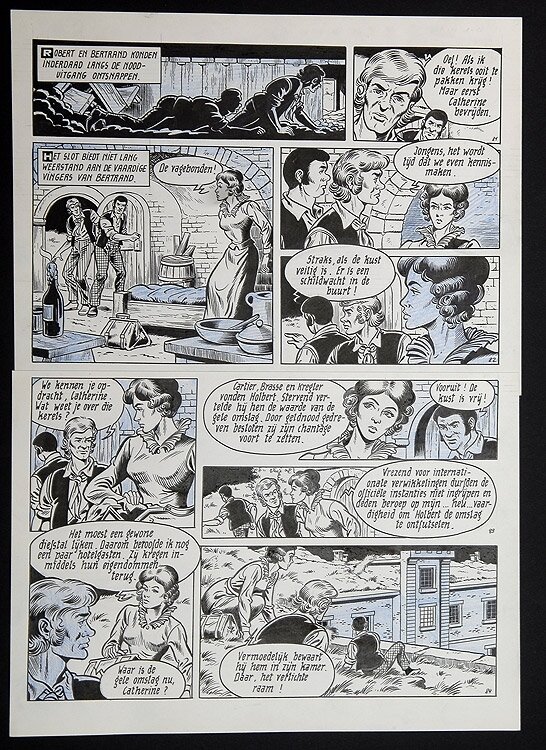 Robert en Bertrand par Willy Vandersteen - Planche originale