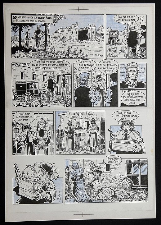 Robert en Bertrand par Willy Vandersteen - Planche originale