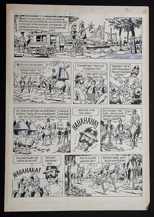 Willy Vandersteen, Robert en Bertrand 3 - De nabjar van Poenjab - Planche originale