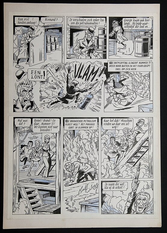 Willy Vandersteen, Robert en Bertrand 4 - De levende brug - Planche originale