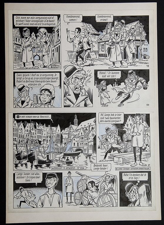Willy Vandersteen, Robert en Bertrand 4 - De levende brug - Planche originale