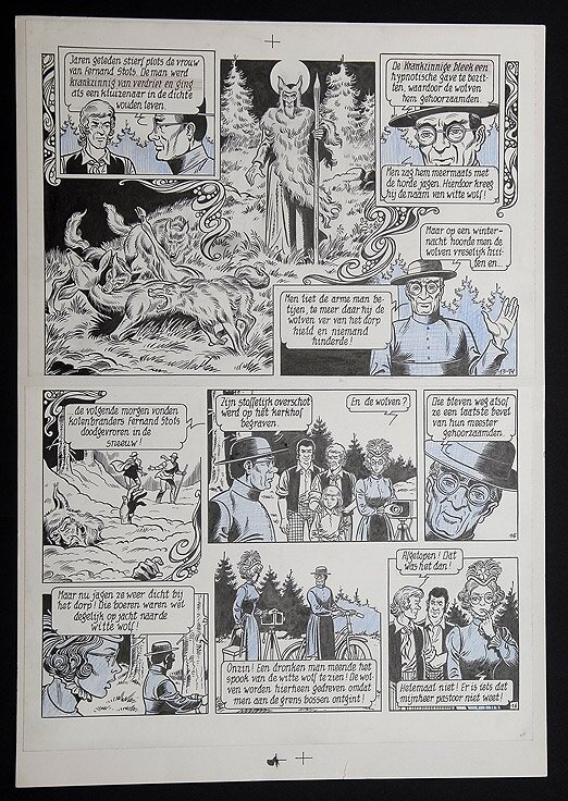 Willy Vandersteen, Robert en Bertrand 44 - De witte wolf - Planche originale