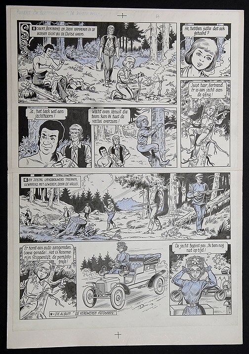 Willy Vandersteen, Robert en Bertrand 44 - De witte wolf - Planche originale
