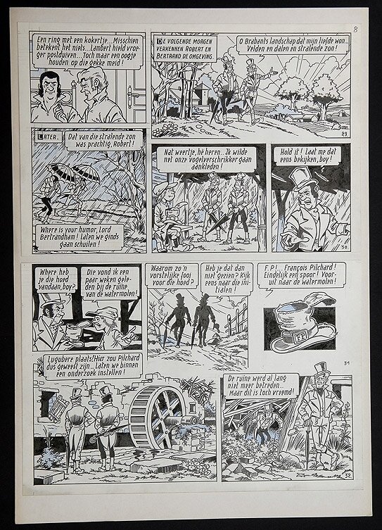 Willy Vandersteen, Robert en Bertrand 5 - De rode herberg - Planche originale