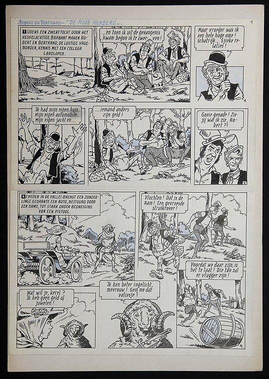 Willy Vandersteen, Robert en Bertrand 5 - De rode herberg - Planche originale
