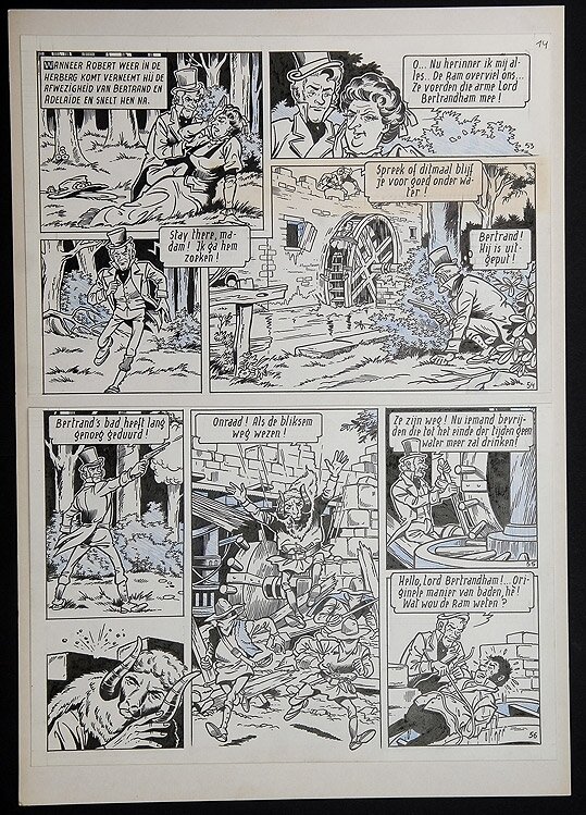 Willy Vandersteen, Robert en Bertrand 5 - De rode herberg - Planche originale