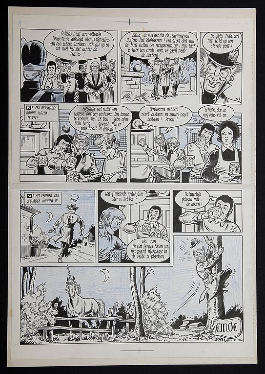 Willy Vandersteen, Robert en Bertrand 52 - De eenhoorn - Planche originale