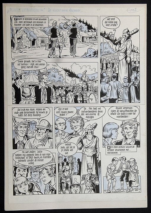 Willy Vandersteen, Robert en Bertrand 55 - Vlucht naar Rochamps - Planche originale