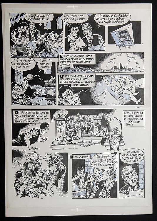 Willy Vandersteen, Robert en Bertrand 59 - Gevaarlijke mummies - Planche originale