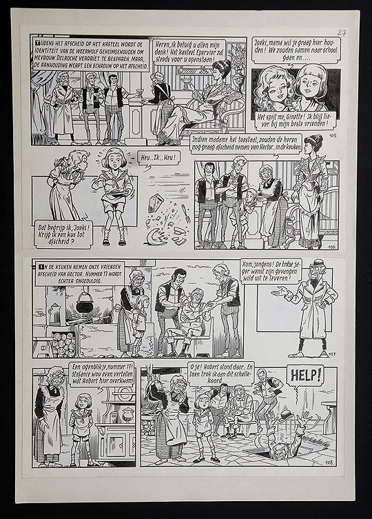 Willy Vandersteen, Robert en Bertrand 8 - De weerwolf - Planche originale