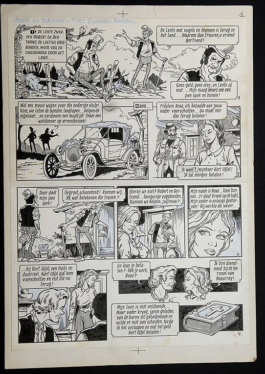 Willy Vandersteen, Robert en Bertrand 9 - Het zilveren raadsel - Planche originale