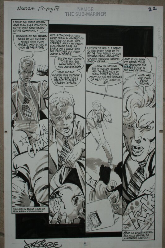Namor 17, page 17, John Byrne en 1991 - Planche originale