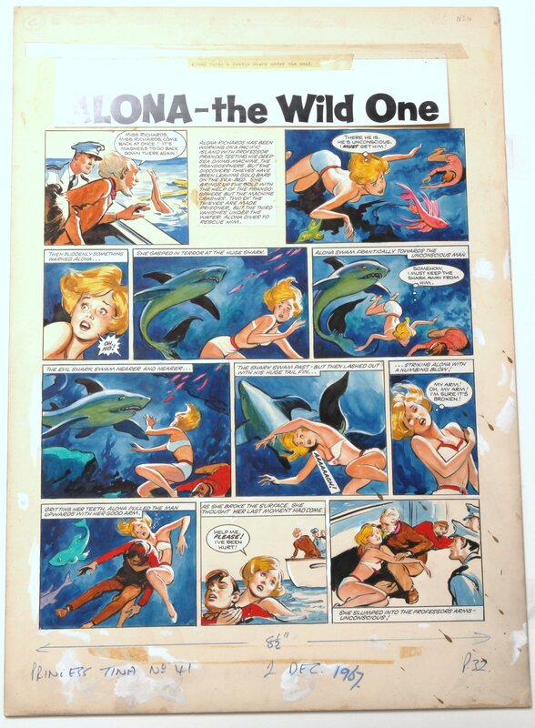Leslie Otway, Alona the wild one - Revue TINA N°41 - 2 décembre 1967 - Planche originale