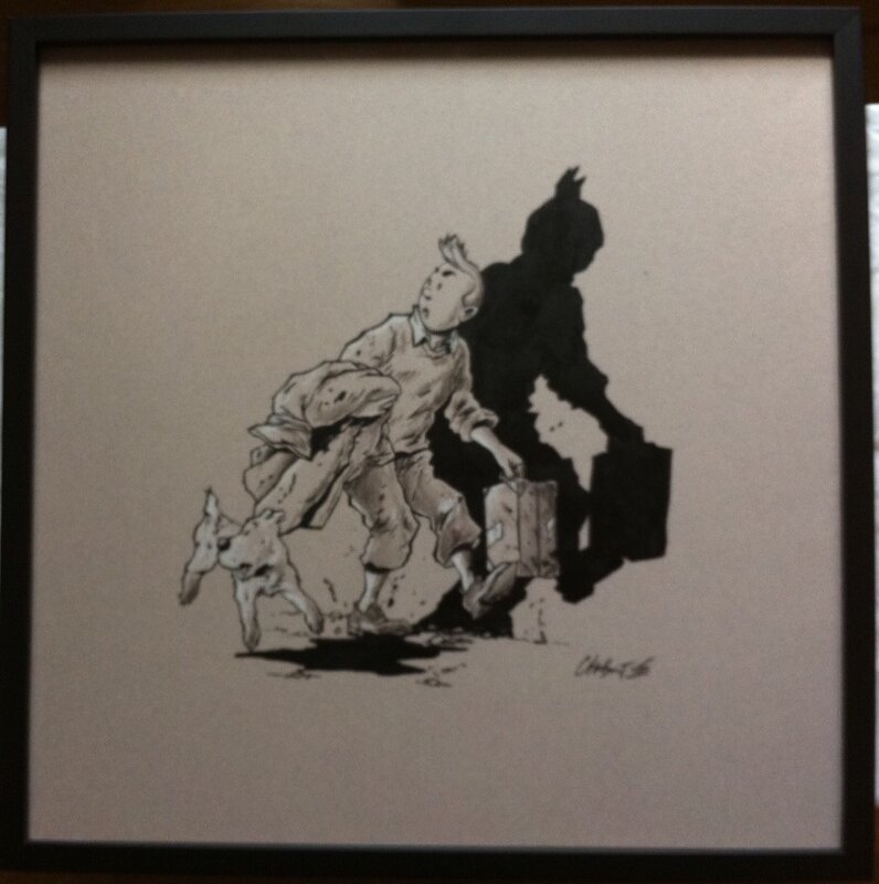 Christophe Chabouté, Hommage à Tintin et Milou - Original Illustration