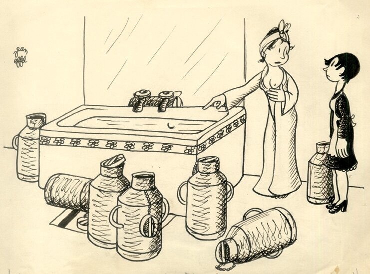 Effel - Marché noir... bain de lait ! (1943) - Original Illustration