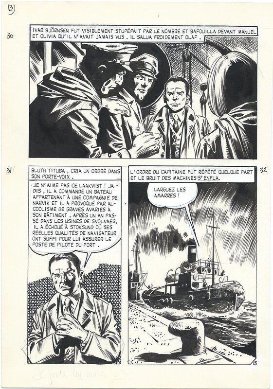 Leopoldo Ortiz, Planche originale des Eaux Noires, publiée dans Hallucinations, Editions Aredit - Comic Strip