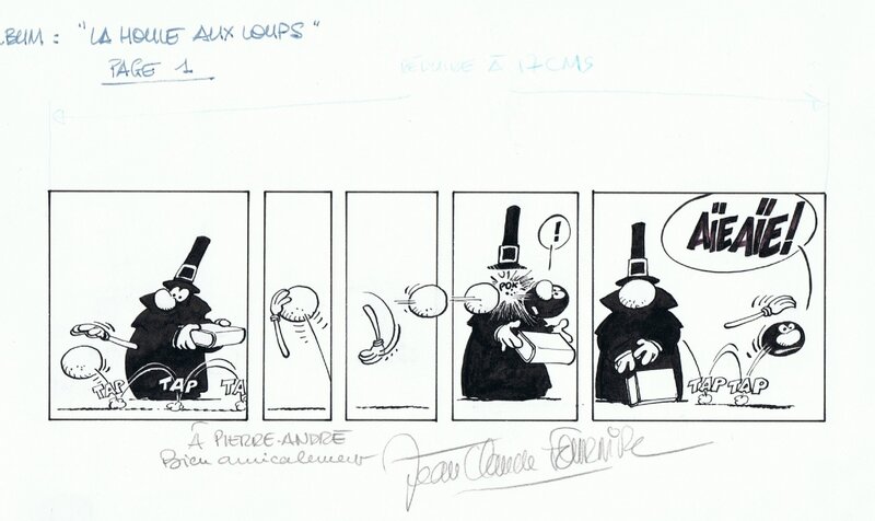 Jean-Claude Fournier, Bizu n° 4, « La Houle aux Loups », page de titre, 1994. - Planche originale