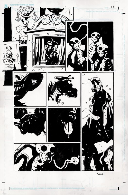 Hellboy in Hell #7 par Mike Mignola - Planche originale