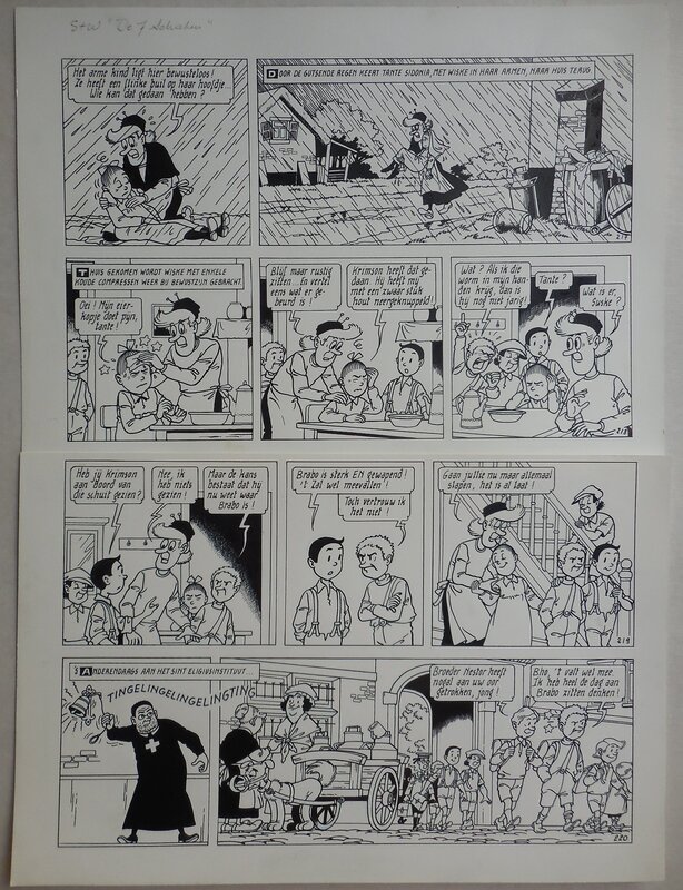 Paul Geerts, Suske en Wiske - 245 - De 7 schaken - Planche originale