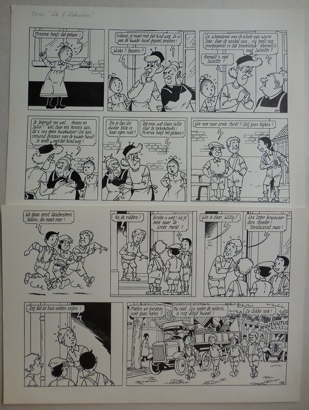 Paul Geerts, Suske en Wiske - 245 - De 7 schaken - Planche originale