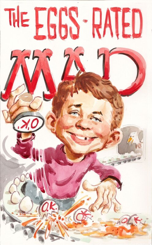 Jack Rickard, Alfred E. Neuman - Mad paperback cover preliminary - Original art