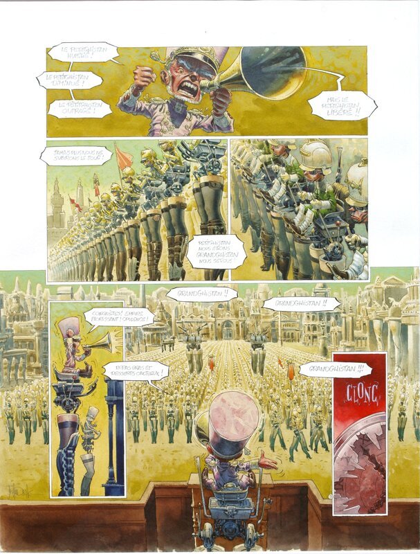 Jean-Baptiste Andréae, Wilfrid Lupano, Azimut– Tome #3 – Les anthropotames du Nihil  planche et crayonné - Comic Strip