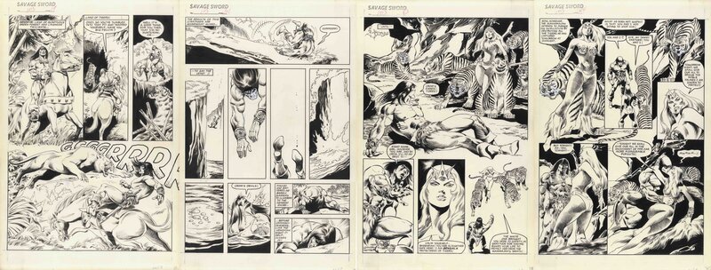 Pablo Marcos, Savage Sword of Conan #103 - PL 19-21-43-44 - Planche originale