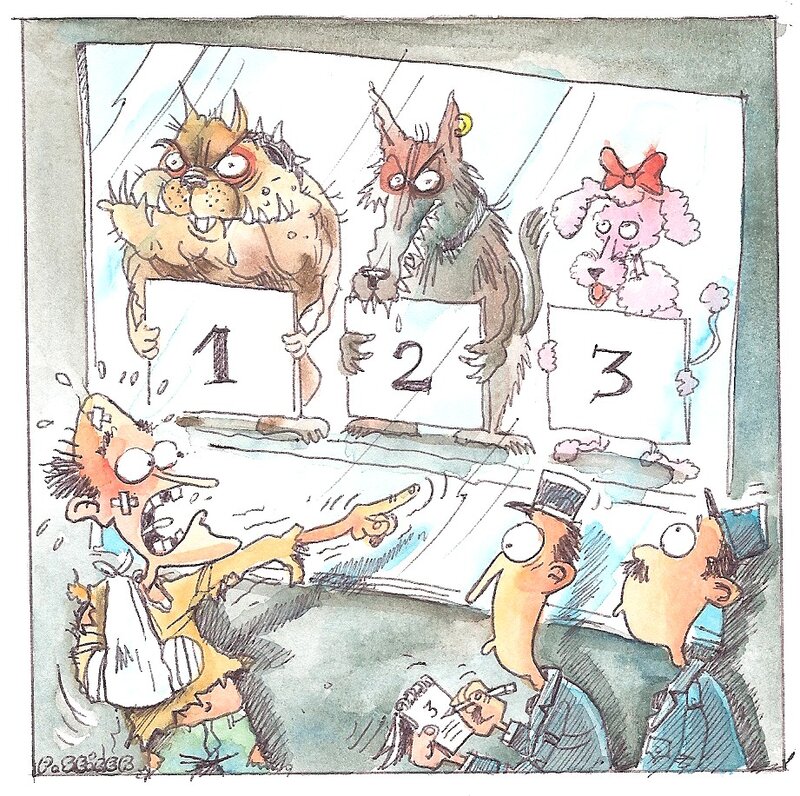 Chien Agressif by Patrice Seiler - Original Illustration