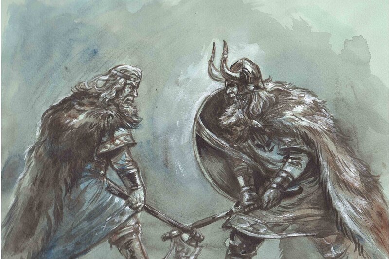 Combat by Gwendal Lemercier - Original Illustration