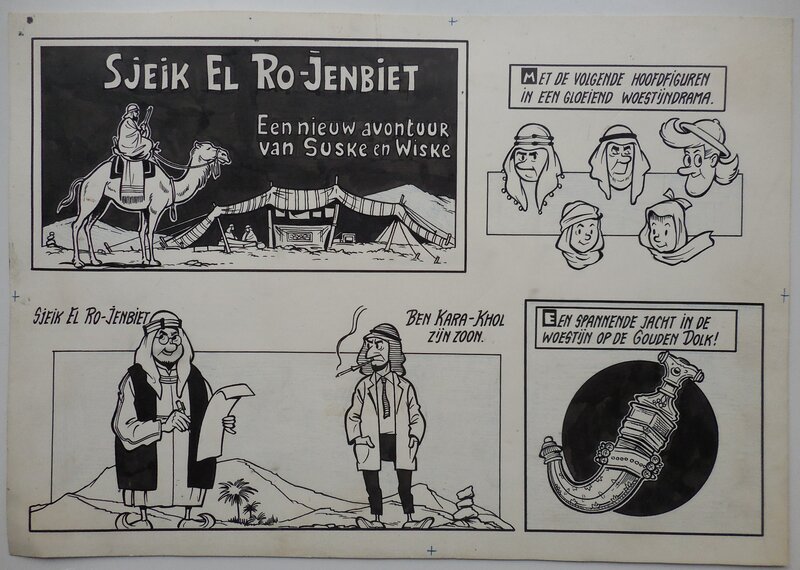 Willy Vandersteen, Aankondiging Sjeik El-R-Jenbiet - Illustration originale