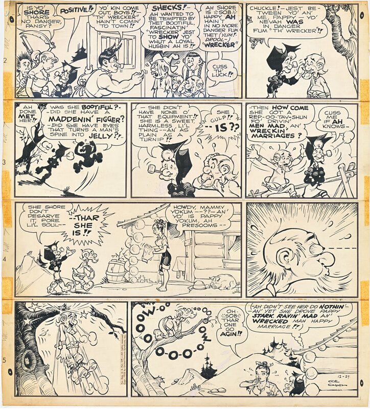 Al Capp, Li'l Abner, sunday 27-12-1953 - Planche originale