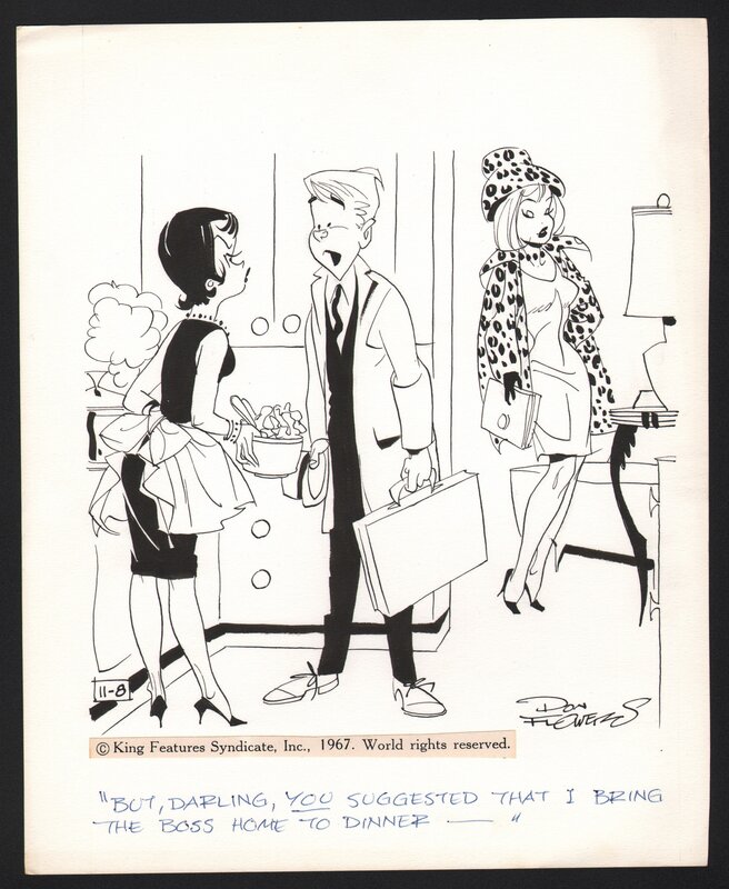 Don Flowers, Dinner - Glamour Girls - Original Illustration