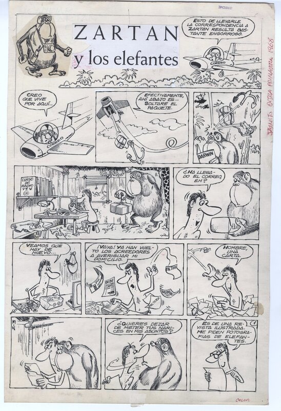 José Luis Vega, Zartan et les éléphants !!?? - Planche originale