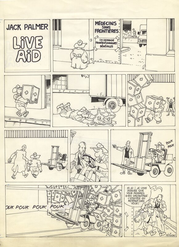 René Pétillon, Jack Palmer-Gag en une planche-Live Aid - Comic Strip
