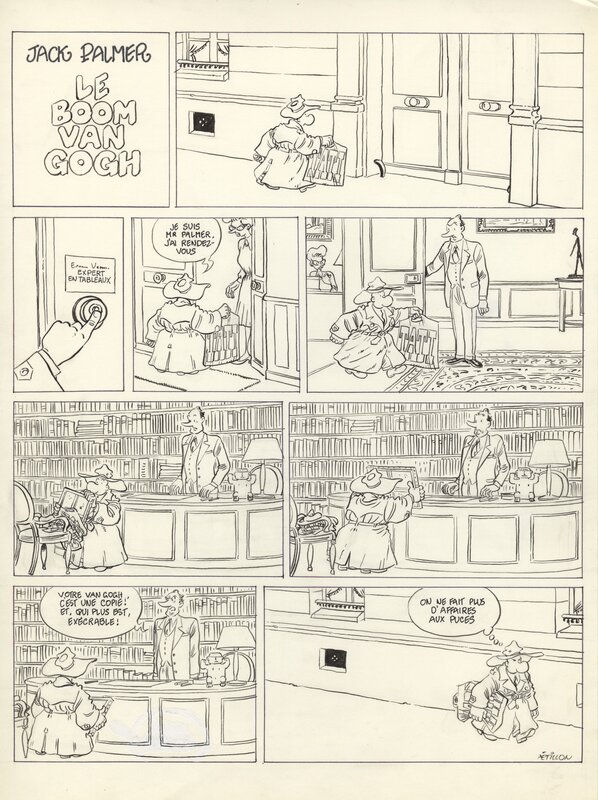 René Pétillon, Jack Palmer-Gag en une planche-Van Gogh - Planche originale