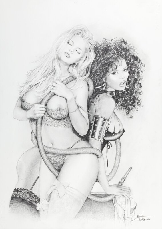 Two Girls by Arantza Sestayo - Original Illustration