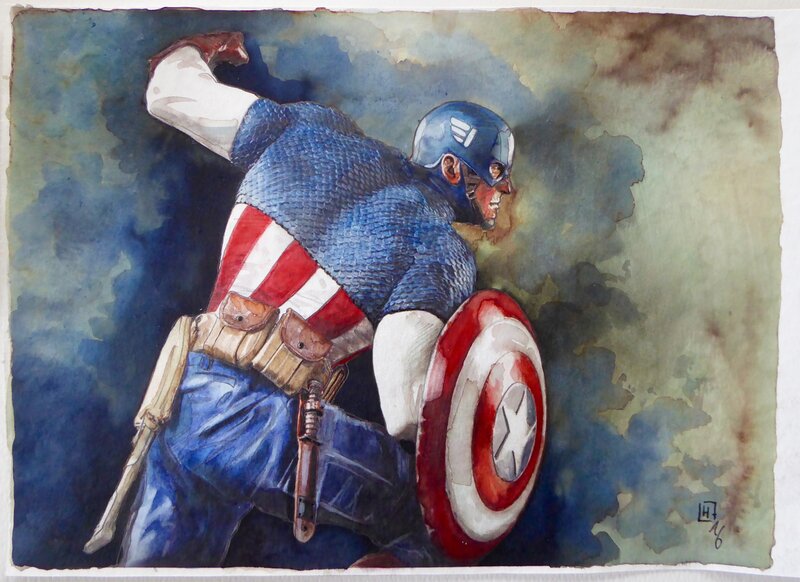 Captain América WW2 by Fabrice Le Hénanff - Original Illustration