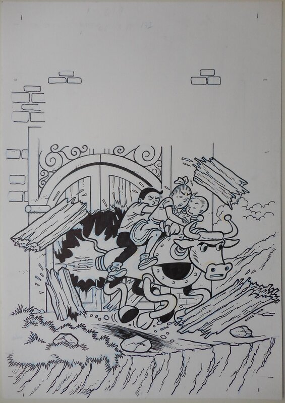 Luc Morjaeu, Suske en Wiske 132 De stierentemmer - Couverture originale