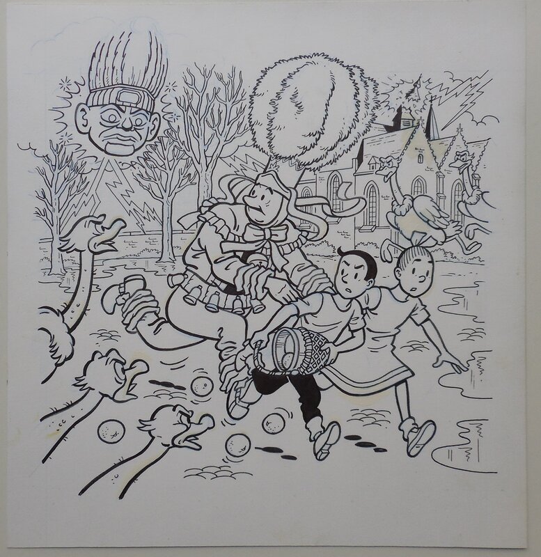 Luc Morjaeu, Suske en Wiske 297 De joviale Gilles - Original Cover