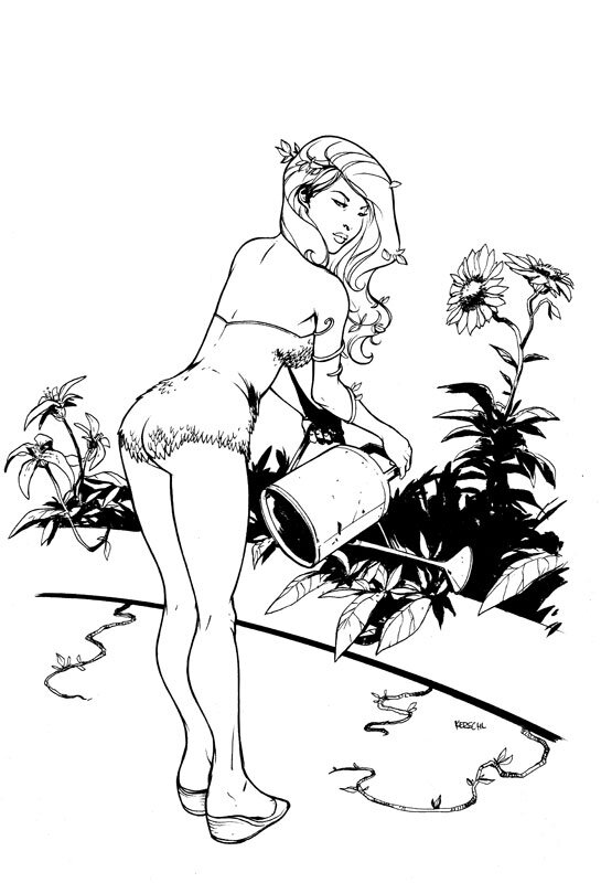 Karl Kerschl Poison Ivy - Illustration originale