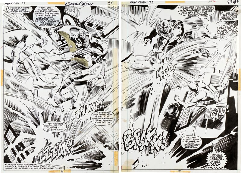 Gene Colan, Tom Palmer, Daredevil 93 # Double SPLASH - Planche originale