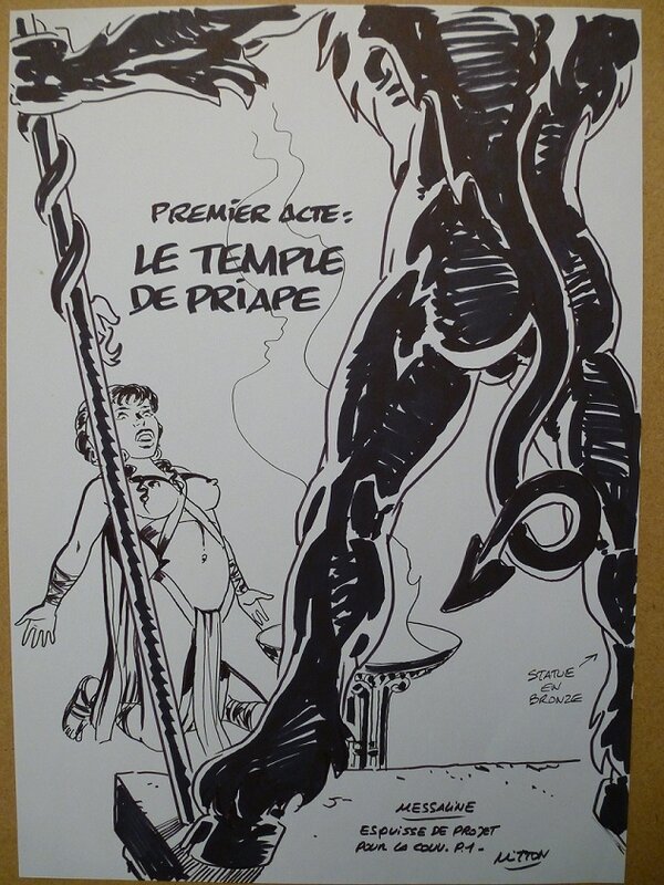 Jean-Yves Mitton, Messalina espuisse le projet pour la couverture tome 1 - Planche originale