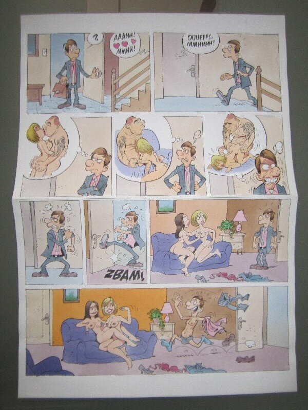 Gürçan Gürsel, Planche originale couleur blagues coquines - gursel - Comic Strip