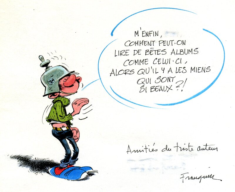 Dédicace album QRN par André Franquin - Dédicace