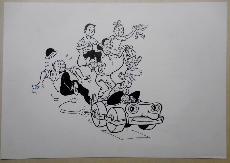 Luc Morjaeu, Achterkaft Suske en Wiske - Illustration originale