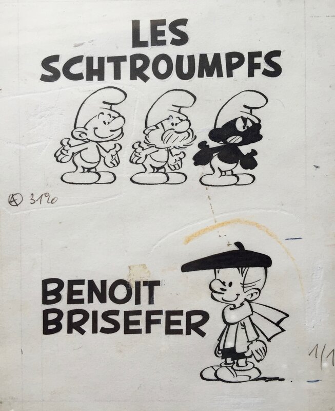 Peyo, Merchandising Schtroumpfs et Benoît Brisefer - Œuvre originale