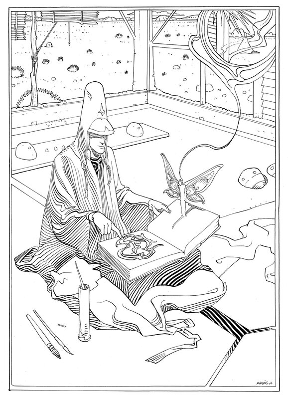 Inside Desert B. par Moebius - Illustration originale