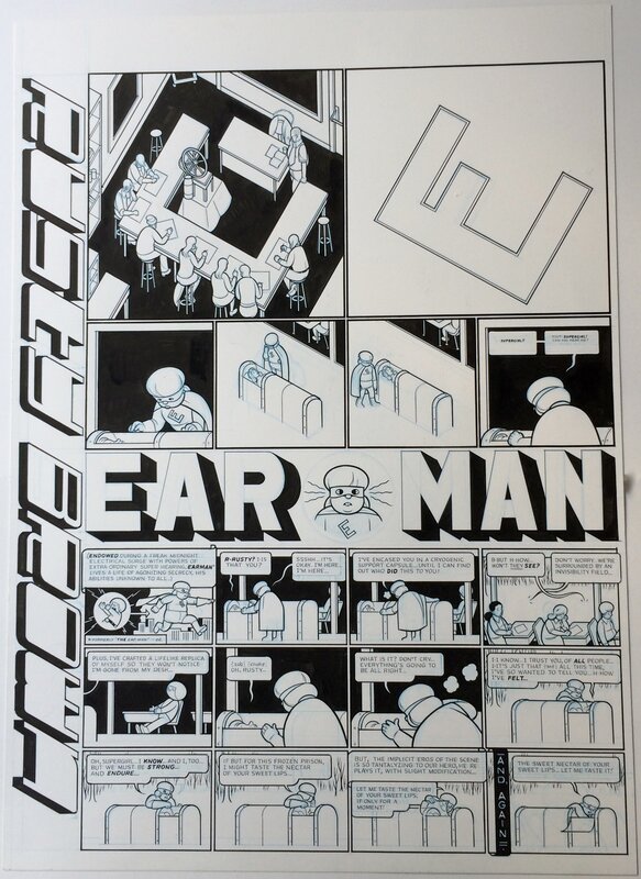 Chris Ware - Rusty Brown - Ear-Man - Planche originale