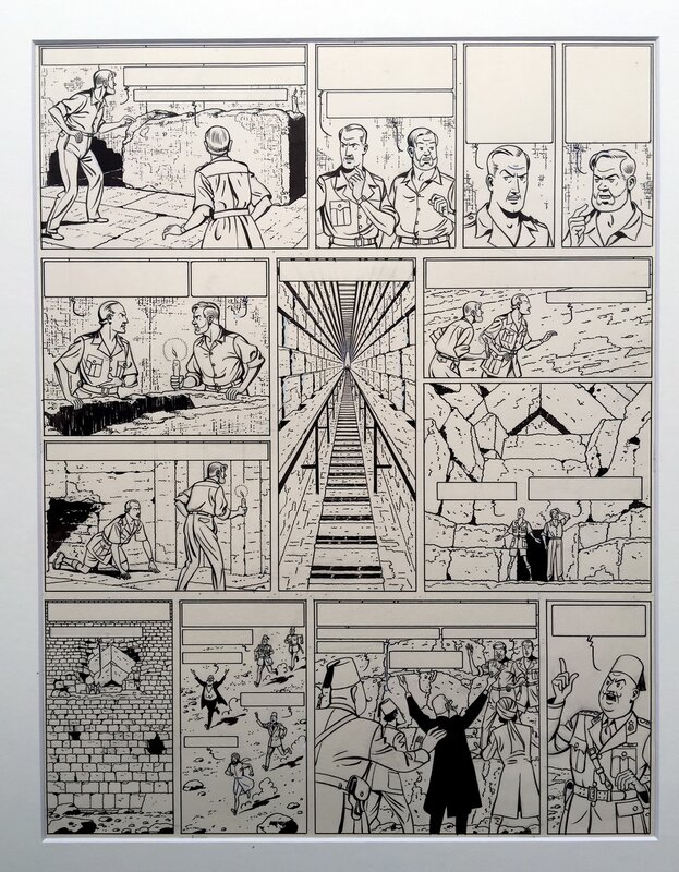 Edgar Pierre Jacobs, Blake ET MORTIMER - Le Mystère de la grande pyramide (Tome 2) - planche 52 - Planche originale